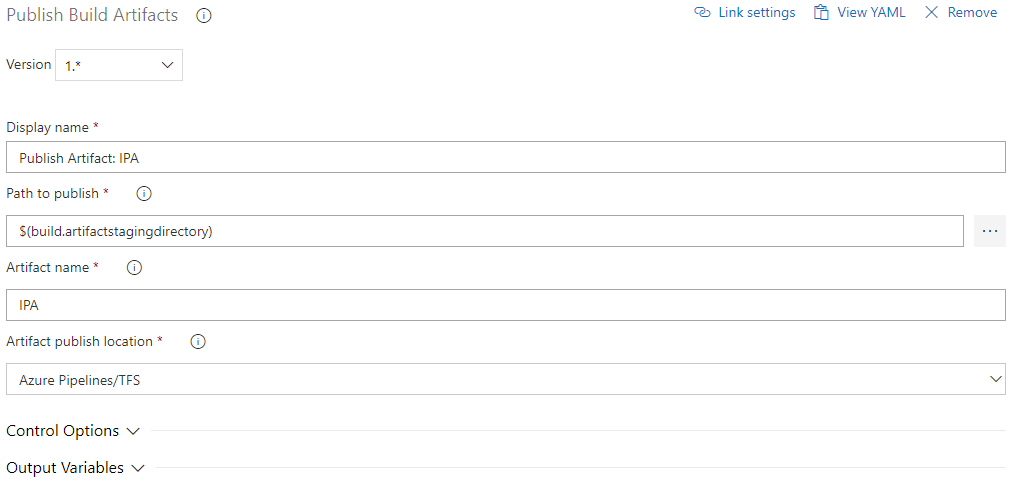 Publish staging