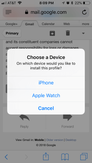 Chose a device